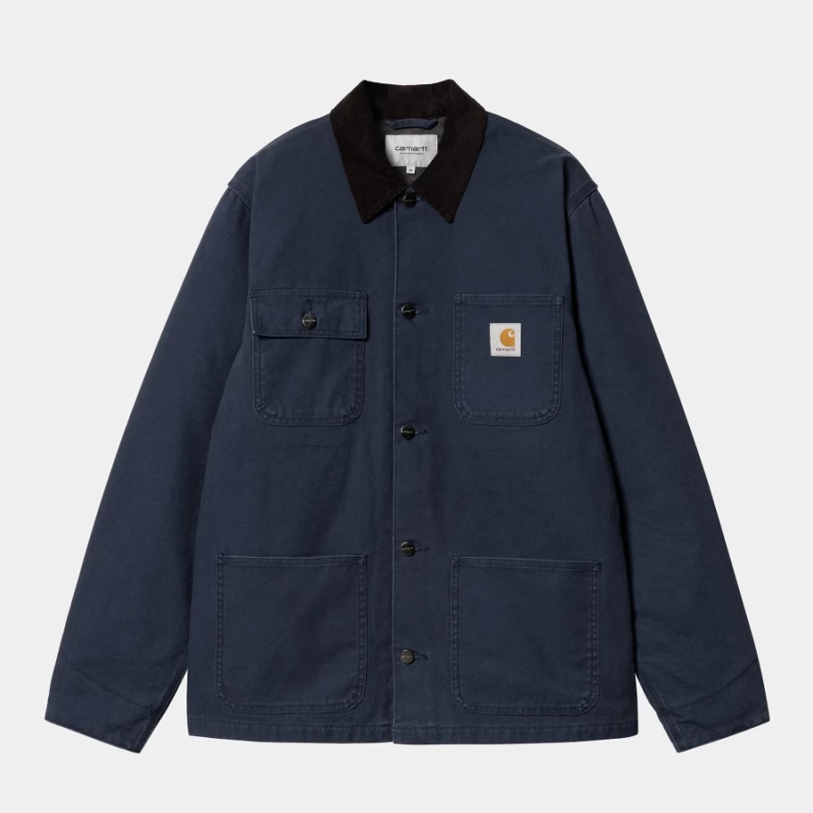 Carhartt WIP Michigan Winter Coat for Men - Blue/Black Heavyweight Insulated Jacket