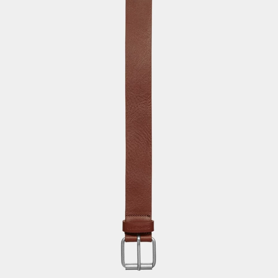 Carhartt WIP Script Belt in Cognac & Silver - Stylish Leather Strap with Metal Buckle
