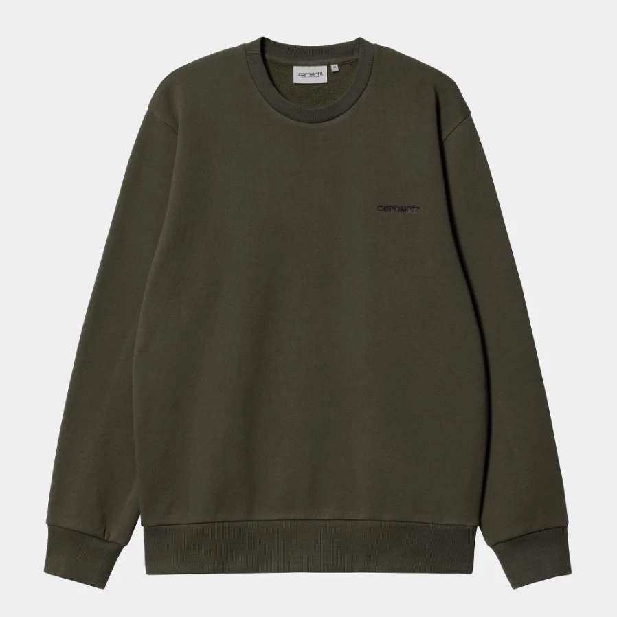Carhartt WIP Men's Script Embroidery Sweatshirt in Cypress & Black