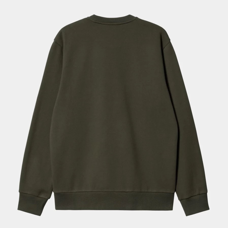 Carhartt WIP Men's Script Embroidery Sweatshirt in Cypress & Black