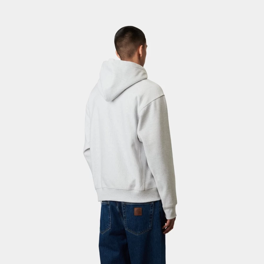 Carhartt WIP Men's Hooded American Script Sweatshirt in Ash Heather