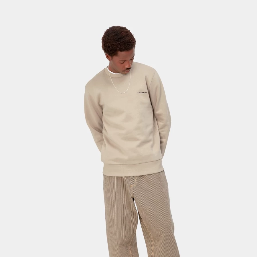 Carhartt WIP Men's Script Embroidery Sweatshirt - Wall/Black Color