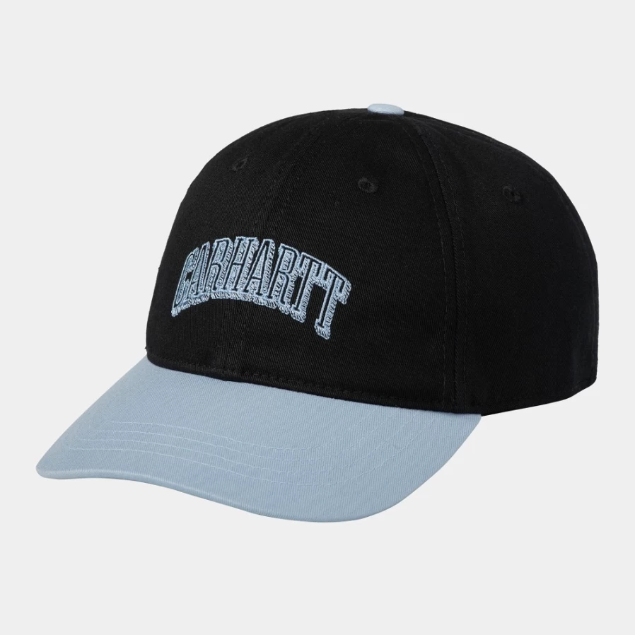 Carhartt WIP Scrawl Script Cap - Black & Misty Sky Adjustable Dad Hat