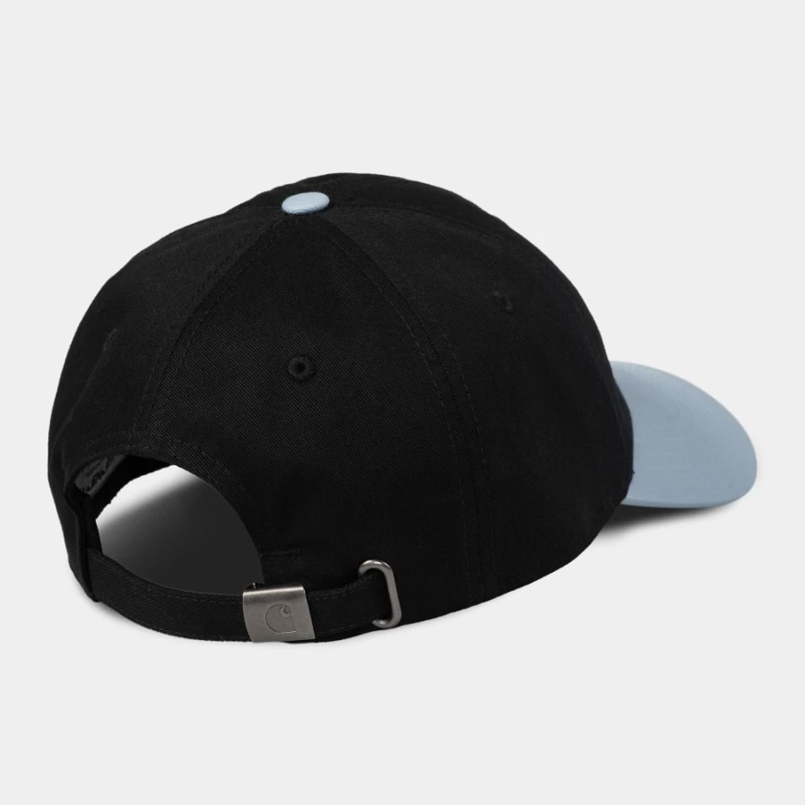 Carhartt WIP Scrawl Script Cap - Black & Misty Sky Adjustable Dad Hat