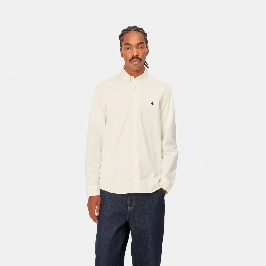 Carhartt WIP Madison Long Sleeve Shirt for Men in Wax & Black