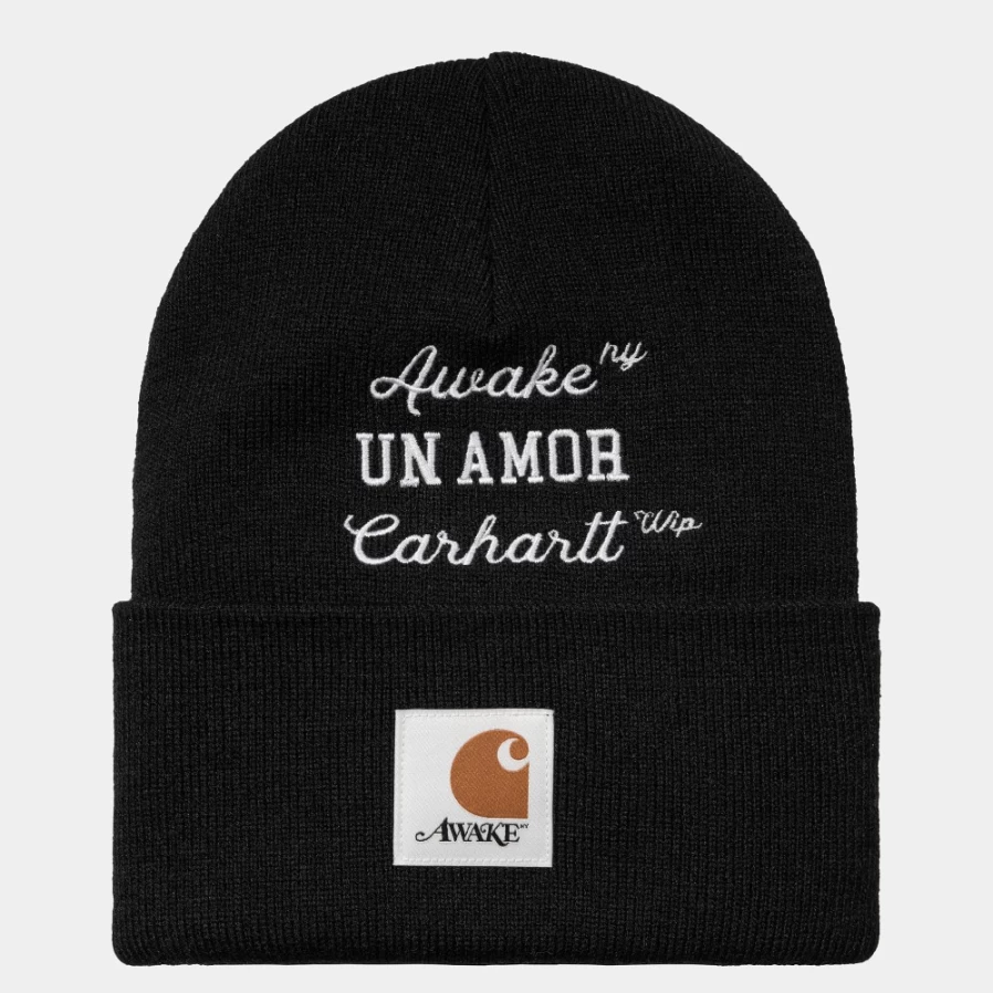 Carhartt WIP Un Amor Beanie - Awake NY Black & White Winter Hat