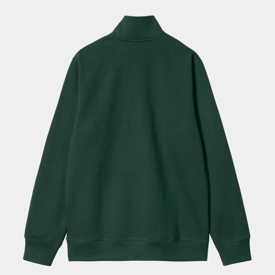 Carhartt WIP Men's Chase Neck Zip Sweatshirt in Discovery Green & Gold