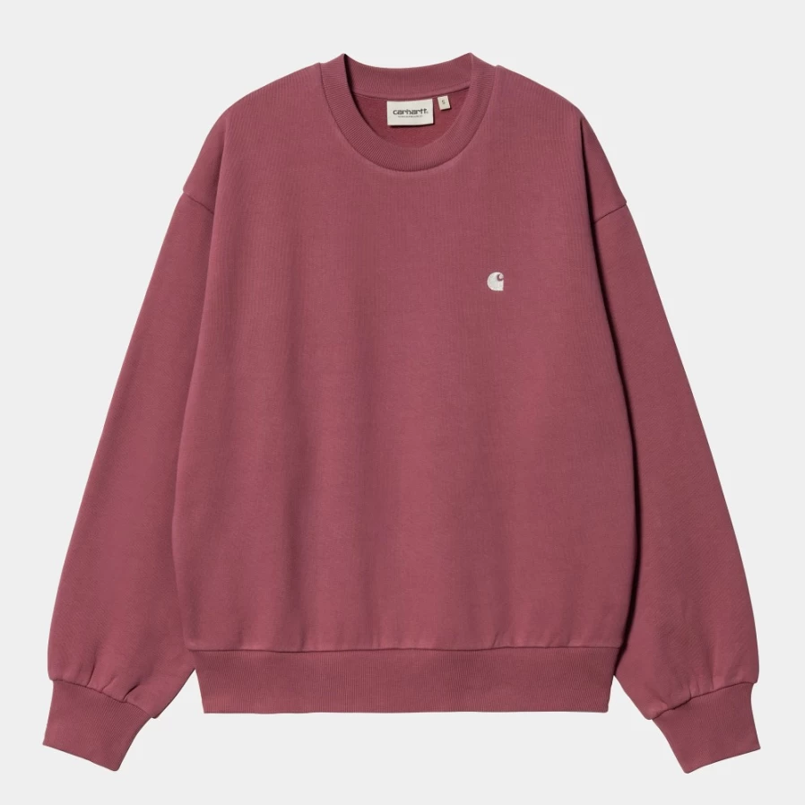 Carhartt WIP Women's Casey Sweatshirt in Punch & Silver Colors