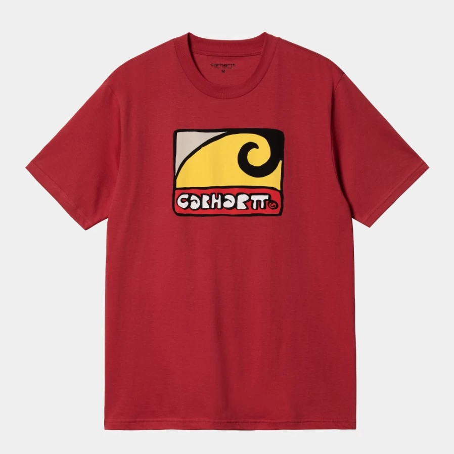 Carhartt WIP Men's S/S Fibo T-Shirt in Cherry Red
