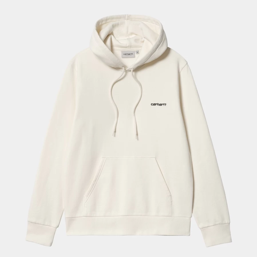 Carhartt WIP Men's Hooded Script Embroidery Sweatshirt in Wax/Black