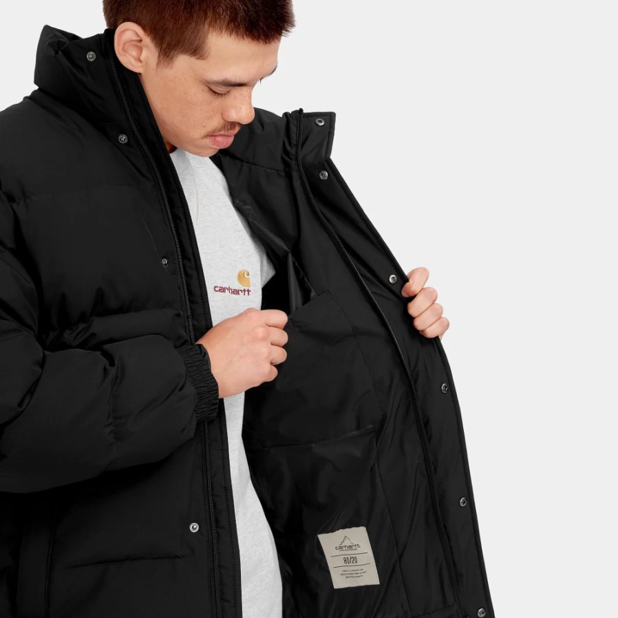 Carhartt WIP Men's Danville Jacket in Black & White - Lightweight Water-Resistant Urban Coat