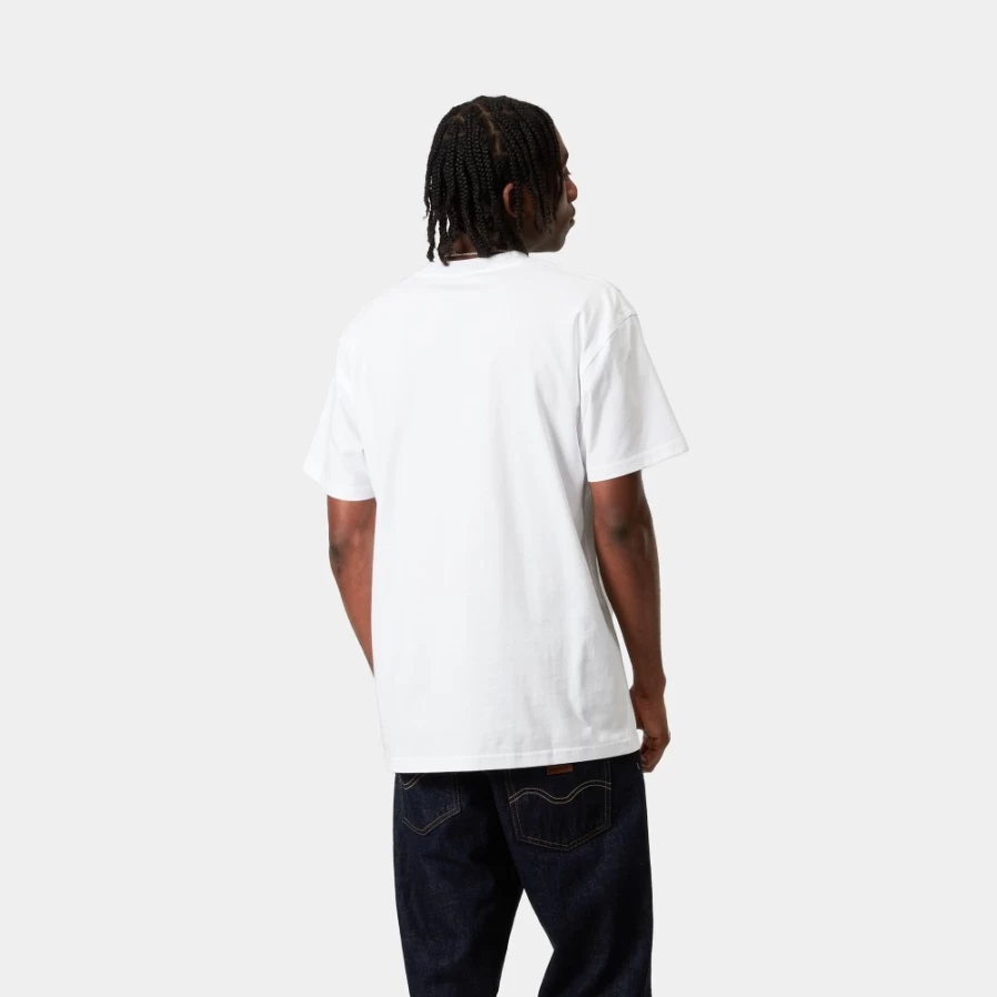 Carhartt WIP Men's White American Script Short Sleeve T-Shirt