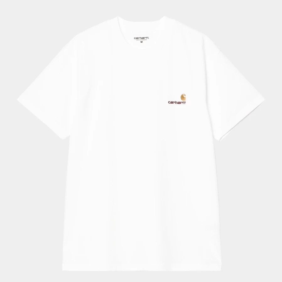 Carhartt WIP Men's White American Script Short Sleeve T-Shirt