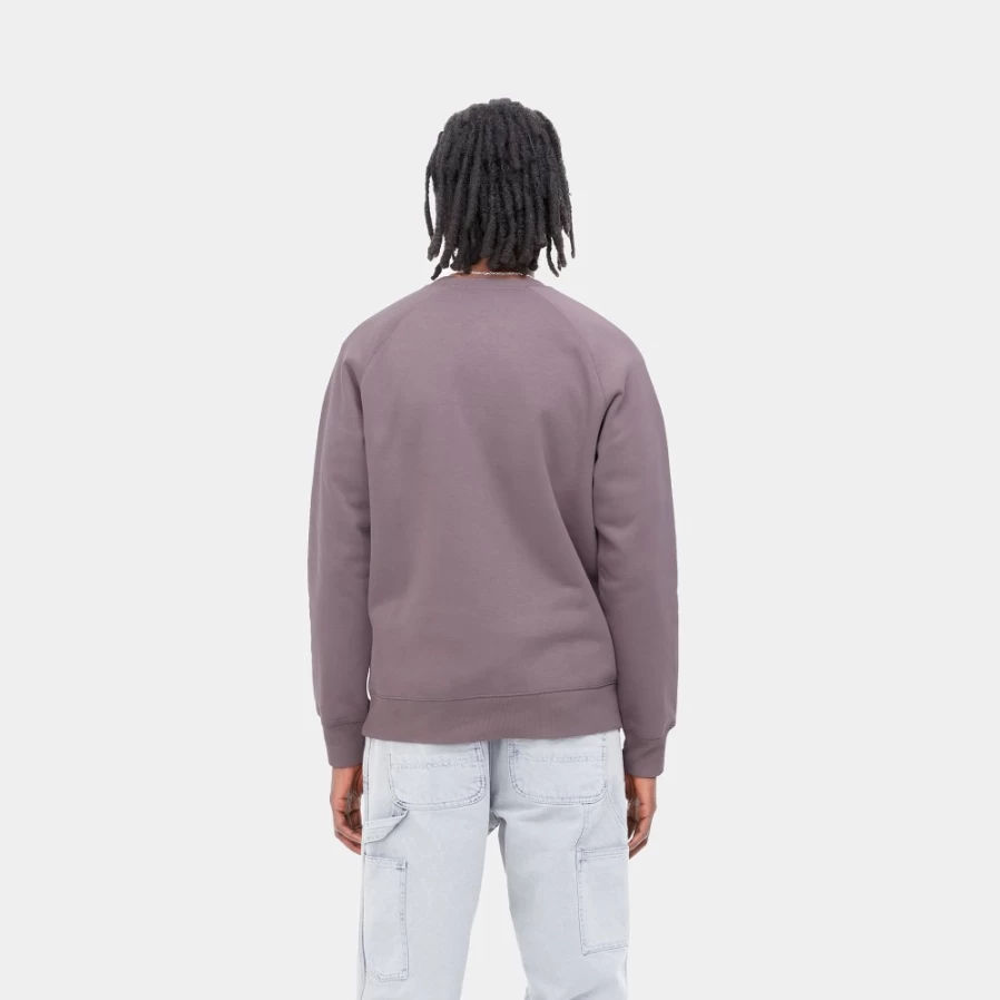 Carhartt WIP Men's Chase Sweatshirt in Misty Thistle & Gold Color