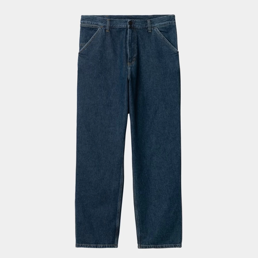 Carhartt WIP Men's Blue Single Knee Work Pants - Durable Utility Pants for Men