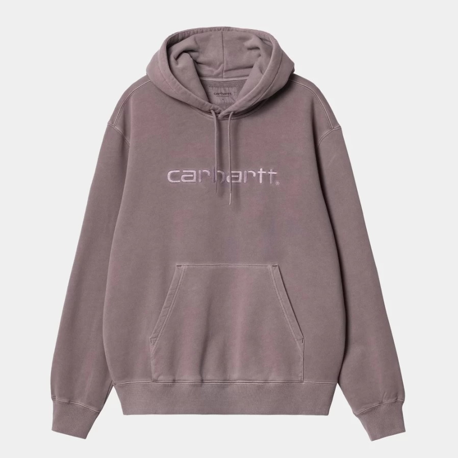 Men's Carhartt WIP Hooded Sweatshirt in Misty Thistle - Heavyweight Pullover with Front Pocket