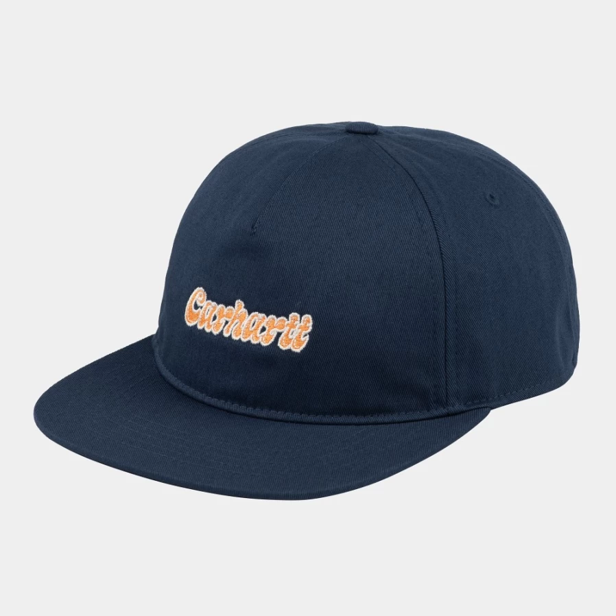 Carhartt WIP Liquid Script Cap - Blue Adjustable Dad Hat for Men & Women