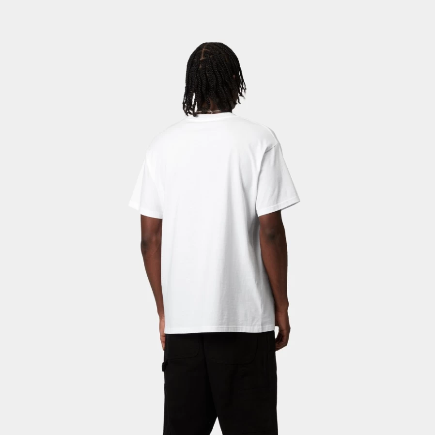 Carhartt WIP Men's Script Embroidery Short Sleeve T-Shirt - White & Black