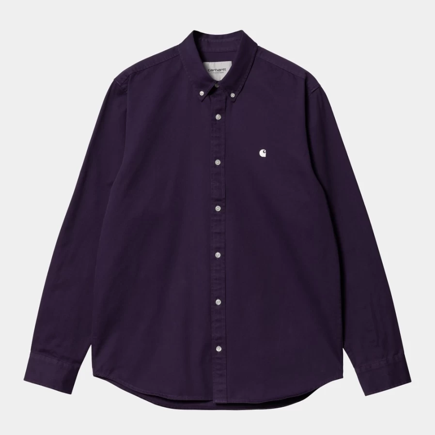 Carhartt WIP Madison Long Sleeve Shirt for Men in Cassis/Wax Color
