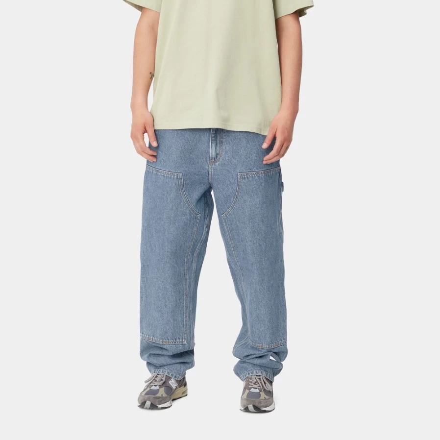 Carhartt WIP Men's Blue Double Knee Work Pants - Durable Denim Utility Trousers