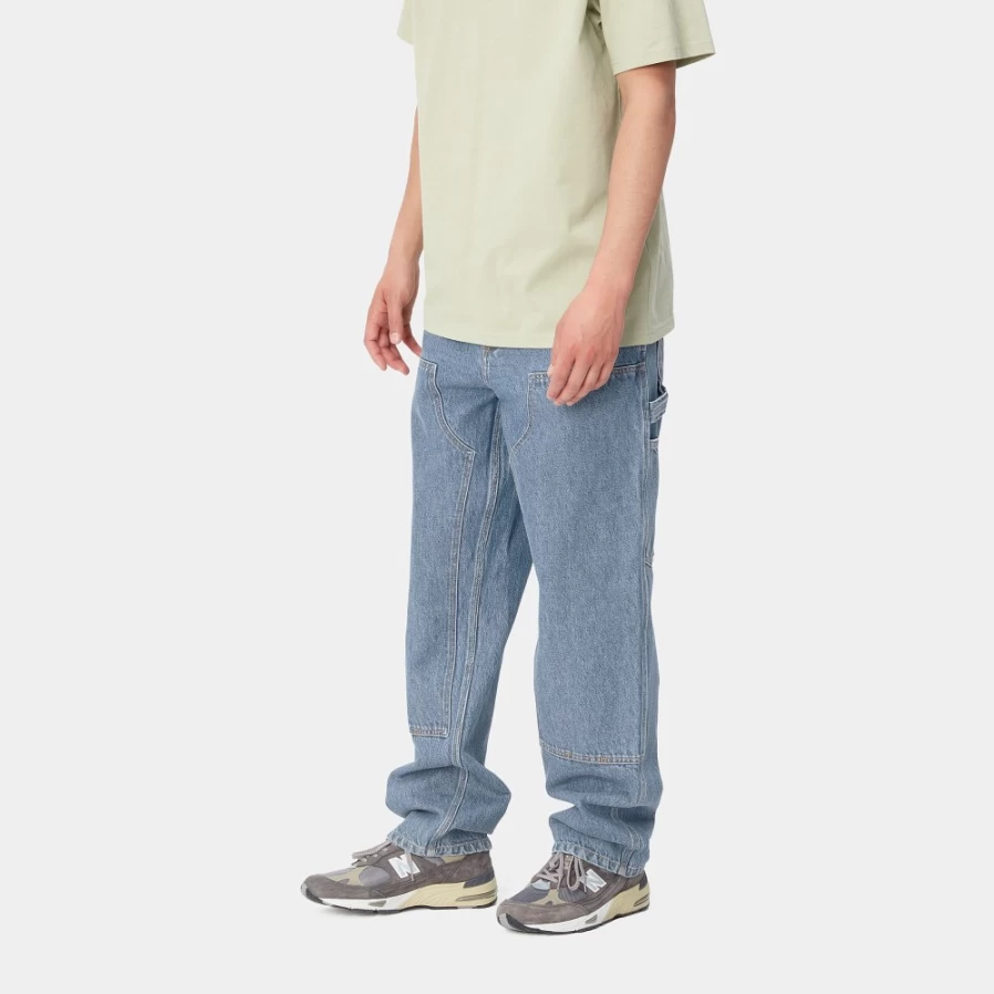 Carhartt WIP Men's Blue Double Knee Work Pants - Durable Denim Utility Trousers