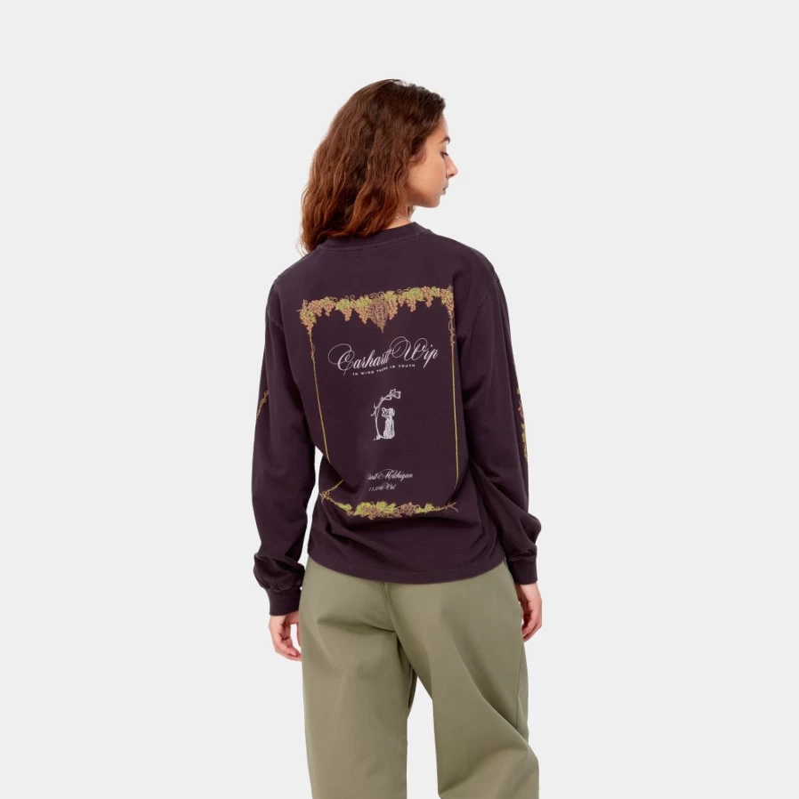 Carhartt WIP Women's Long Sleeve Vino T-Shirt in Dark Plum