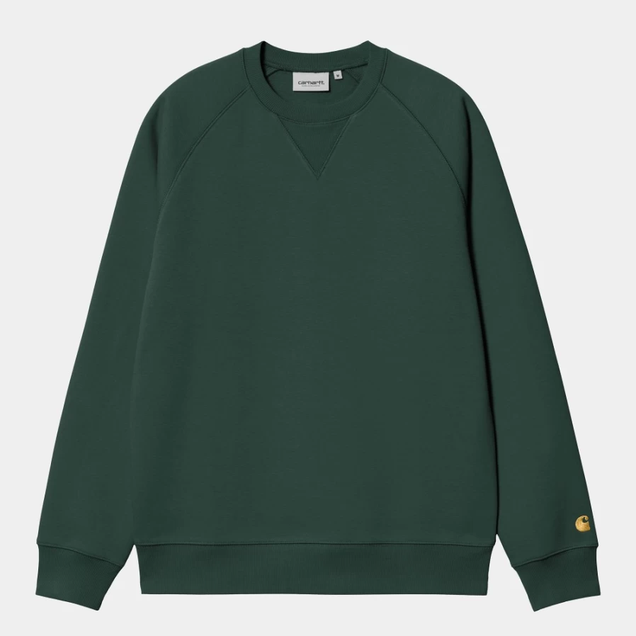 Carhartt WIP Men's Chase Sweatshirt in Discovery Green & Gold Color