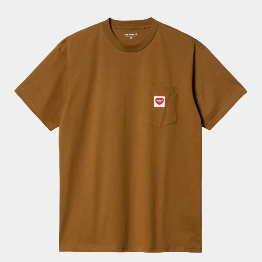 Carhartt WIP Men's Deep H Brown Pocket Heart Short Sleeve T-Shirt S/S