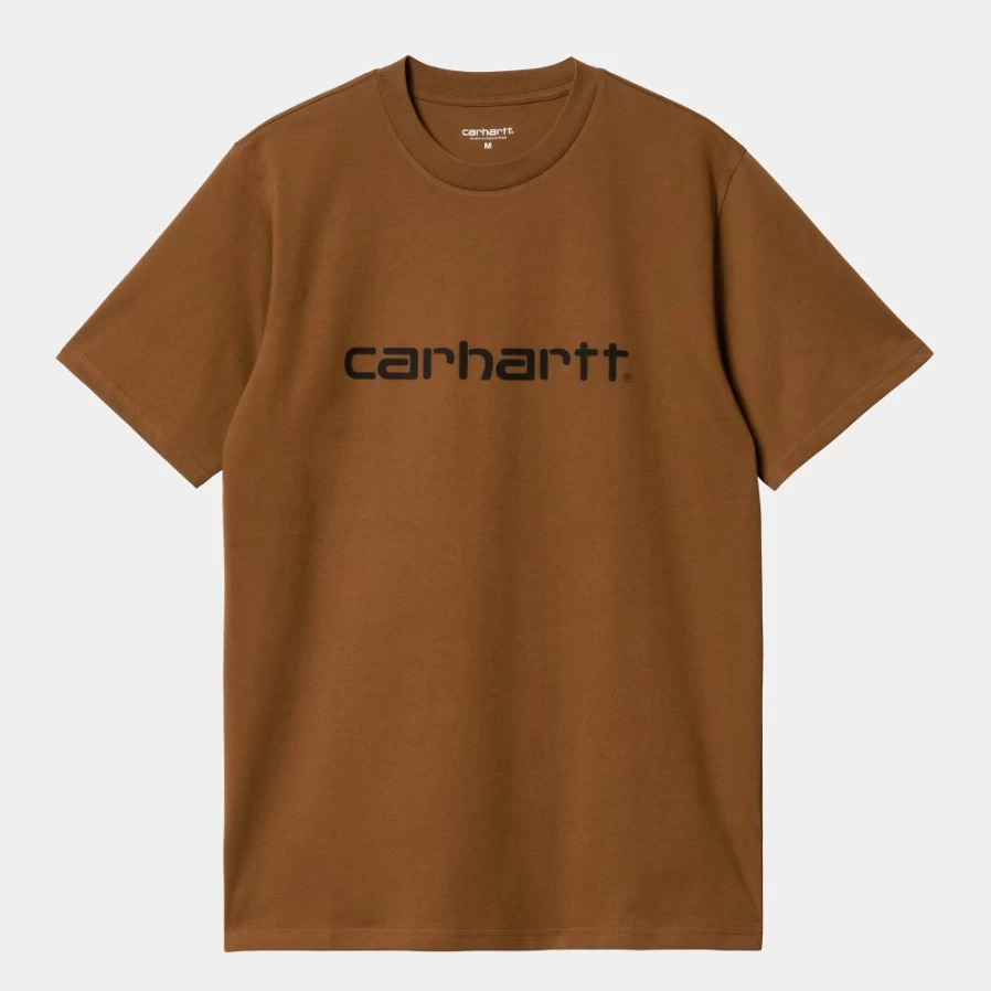Carhartt WIP Men's Deep H Brown Script T-Shirt - S/S Casual Tee