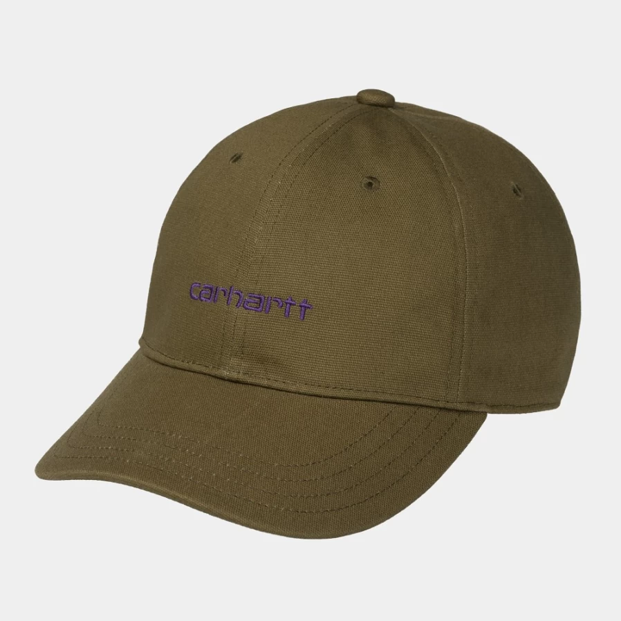 Carhartt WIP Canvas Script Cap - Highland/Cassis Color Adjustable Dad Hat