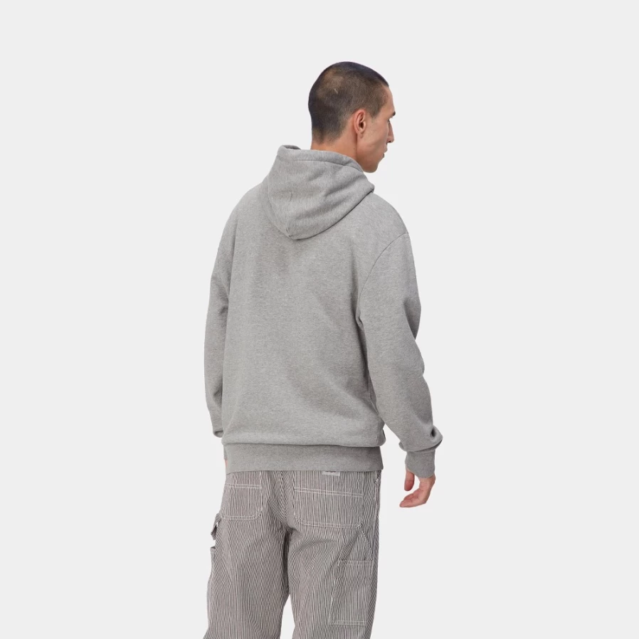 Carhartt WIP Men's Hooded Scrawl Sweatshirt - Grey Heather / Rocket Pullover