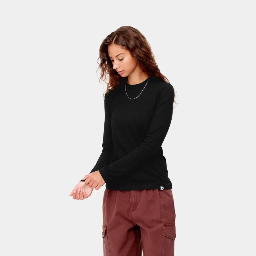 Carhartt WIP Women's Long Sleeve Seri T-Shirt in Black