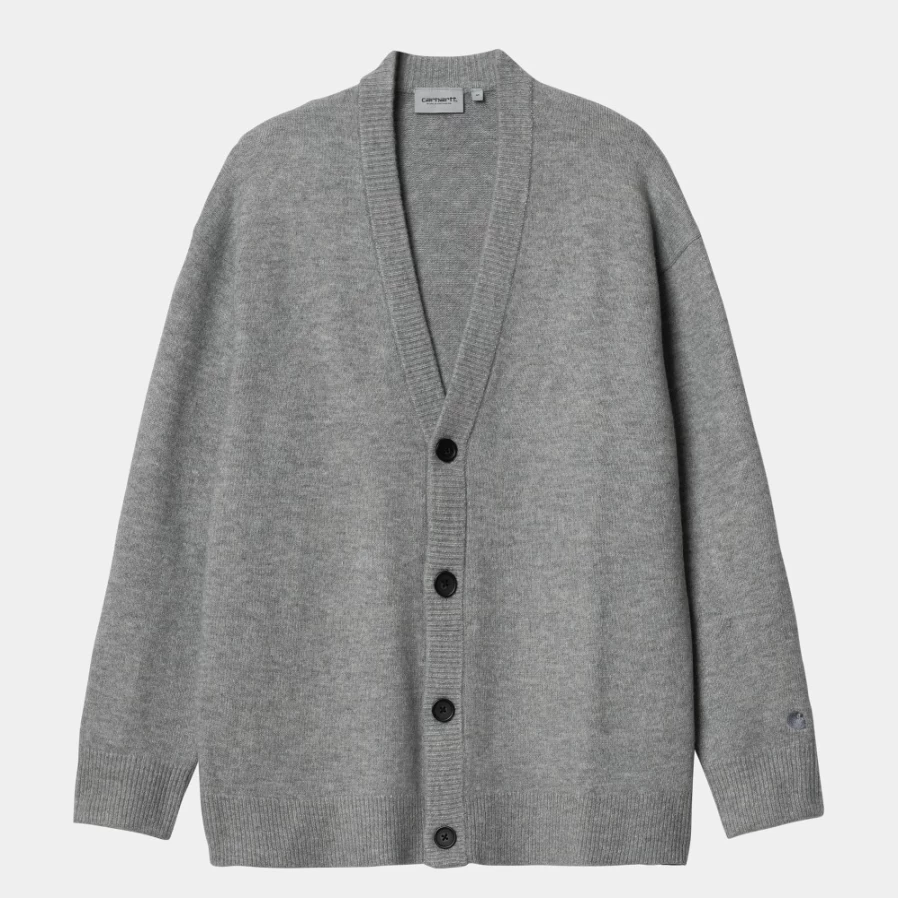 Carhartt WIP Albion Cardigan for Men in Grey Heather - Classic Knit Sweater