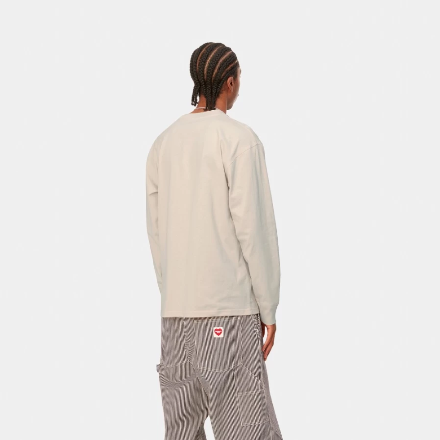 Carhartt WIP Men's Long Sleeve American Script T-Shirt in Natural