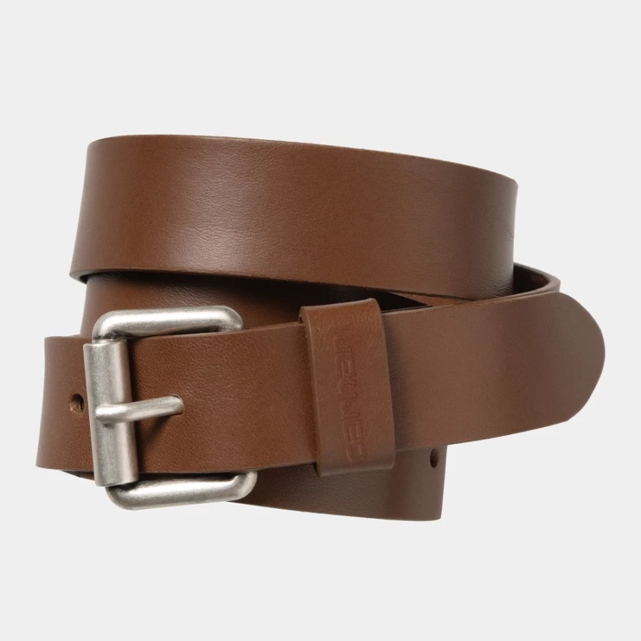 Carhartt WIP Ryan Belt in Cognac & Silver - Durable Men's Leather Belt