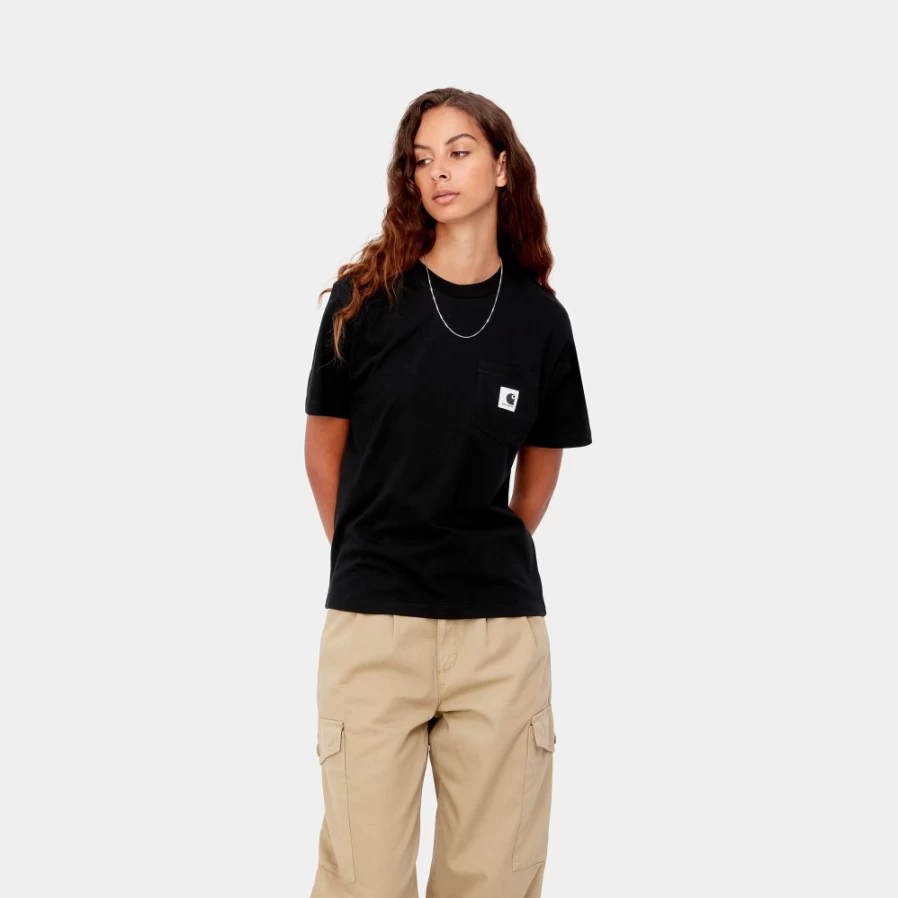 Carhartt WIP Women's Black Pocket Short Sleeve T-Shirt