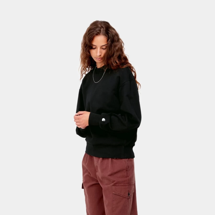 Carhartt WIP Women's Casey Sweatshirt - Black & Silver Pullover Hoodie