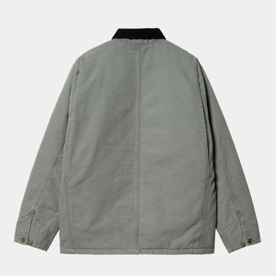 Carhartt WIP Men's Og Chore Coat in Smoke Green & Black - Durable Workwear Jacket