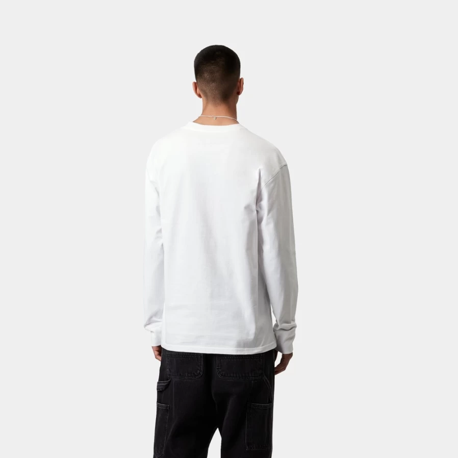 Carhartt WIP Men's White American Script Long Sleeve T-Shirt