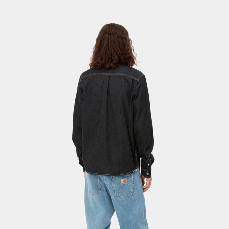 Carhartt WIP Men's Black Long Sleeve Weldon Shirt