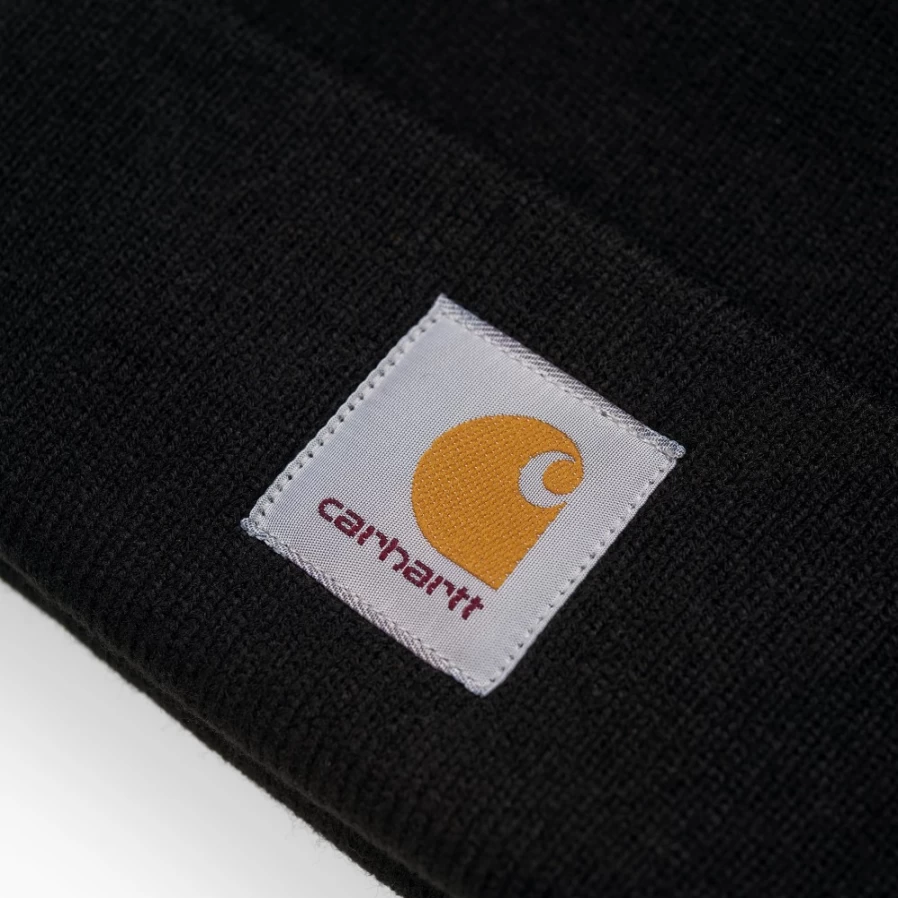 Carhartt WIP Black Short Watch Hat - Durable Men's & Women's Adjustable Baseball Cap