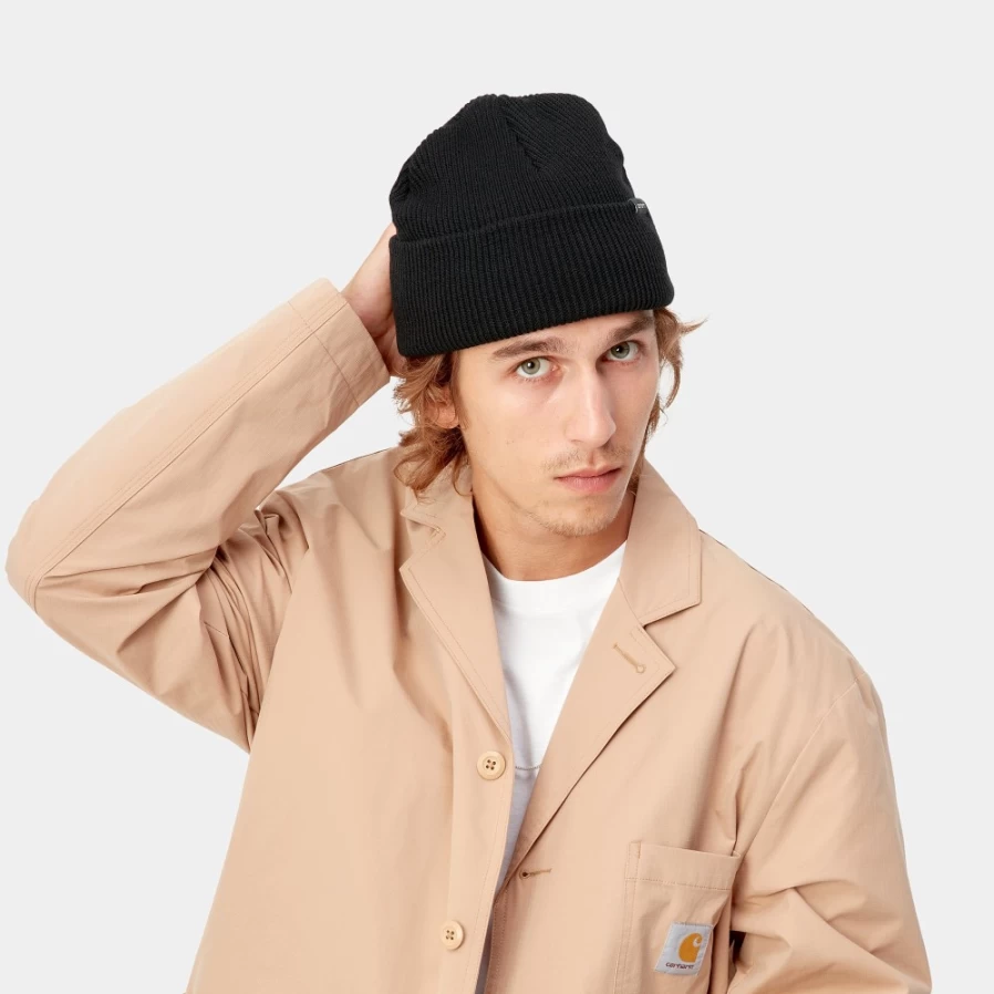Carhartt WIP Gordan Beanie - Black Winter Knit Hat for Men & Women