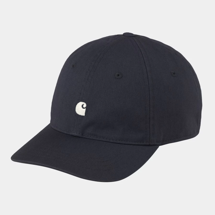 Carhartt WIP Madison Logo Cap - Dark Navy Wax Cotton Baseball Hat