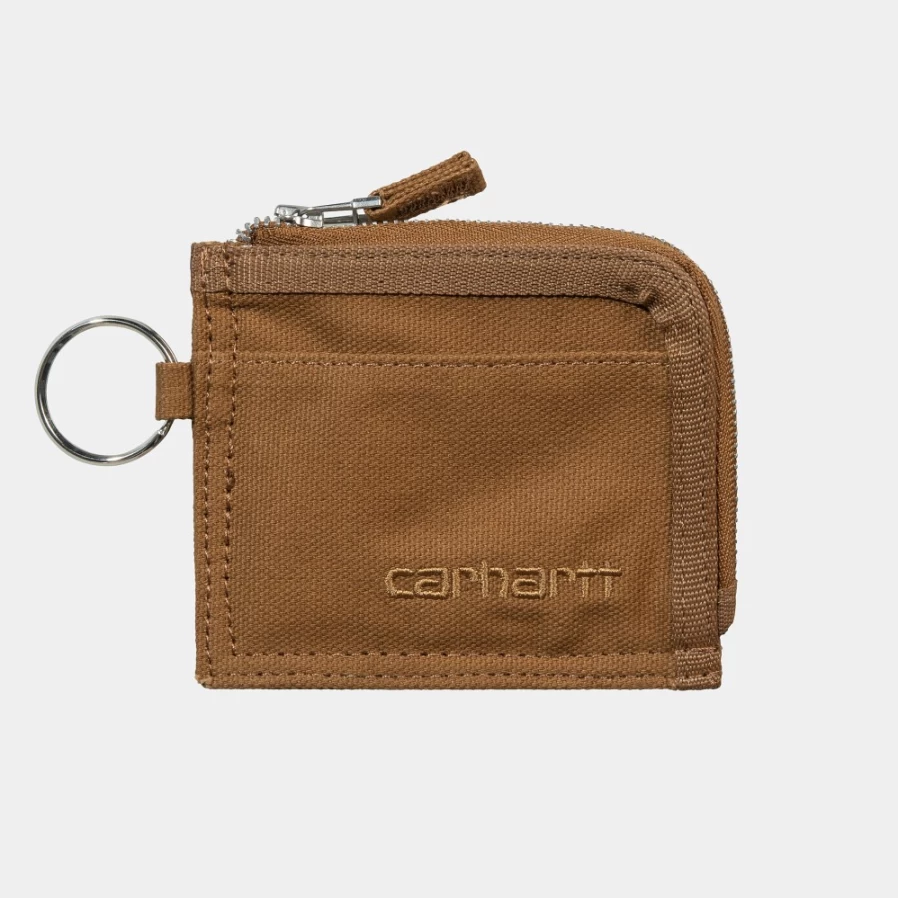 Carhartt WIP Hamilton Brown Leather Ring Wallet - Durable Minimalist Card Holder for Men & Women