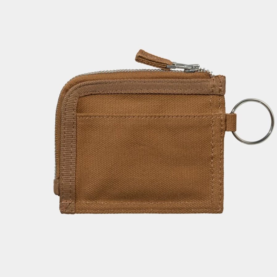 Carhartt WIP Hamilton Brown Leather Ring Wallet - Durable Minimalist Card Holder for Men & Women