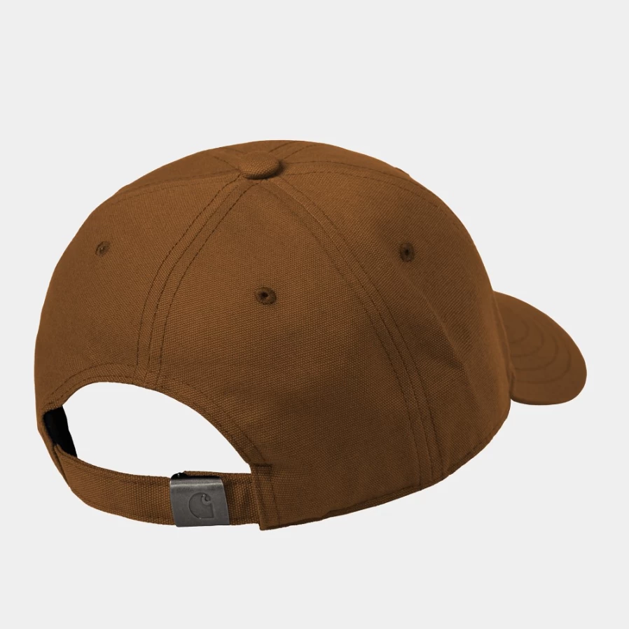 Carhartt WIP Canvas Script Cap - Deep H Brown & Black Adjustable Dad Hat