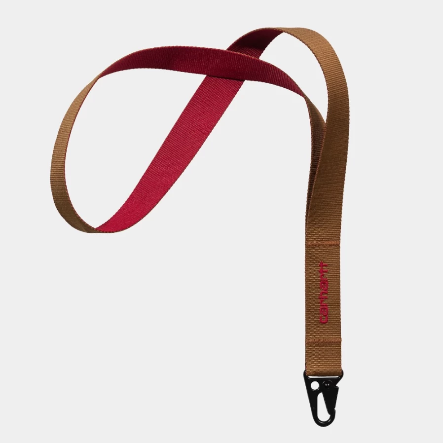 Carhartt WIP Heston Keychain - Hamilton Brown / Cherry Color