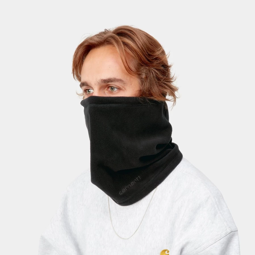 Carhartt WIP Brody Neck Warmer - Black/Soot Fleece Cold Weather Scarf for Men & Women