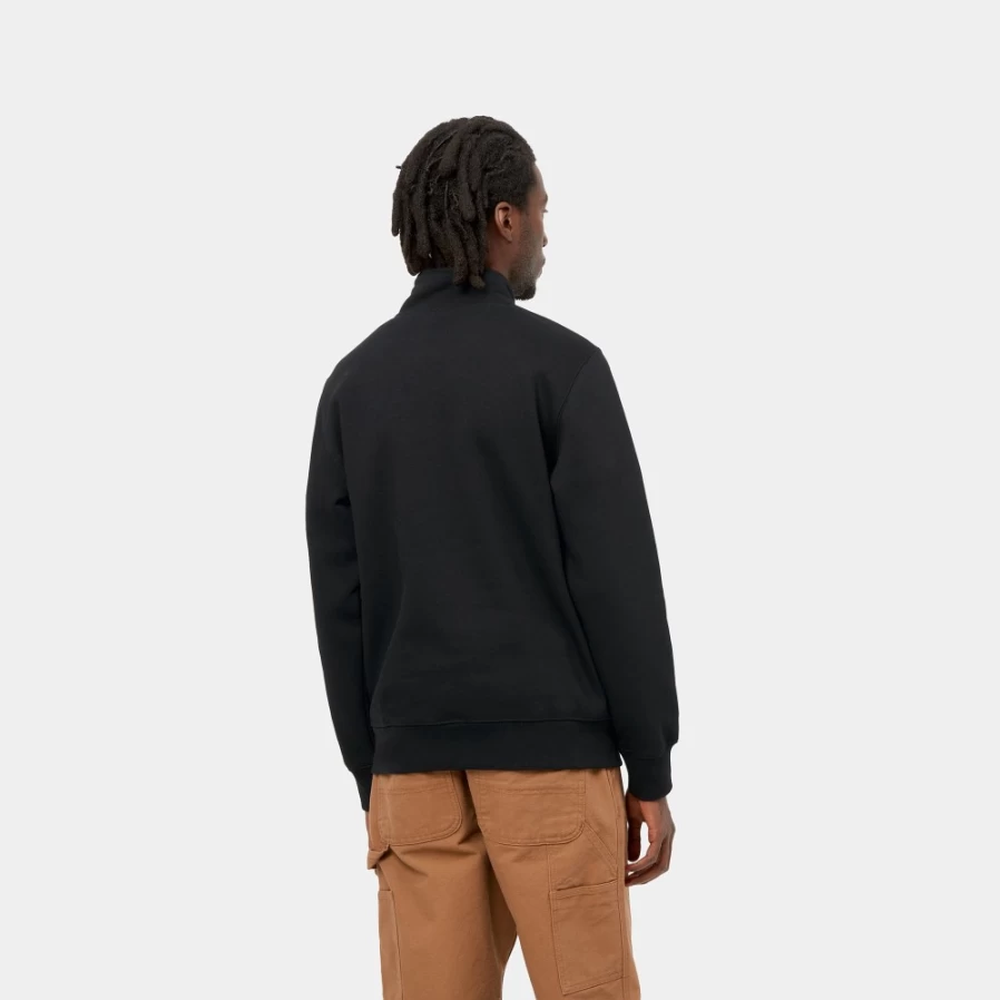 Carhartt WIP Men's Chase Neck Zip-Up Sweatshirt in Black & Gold