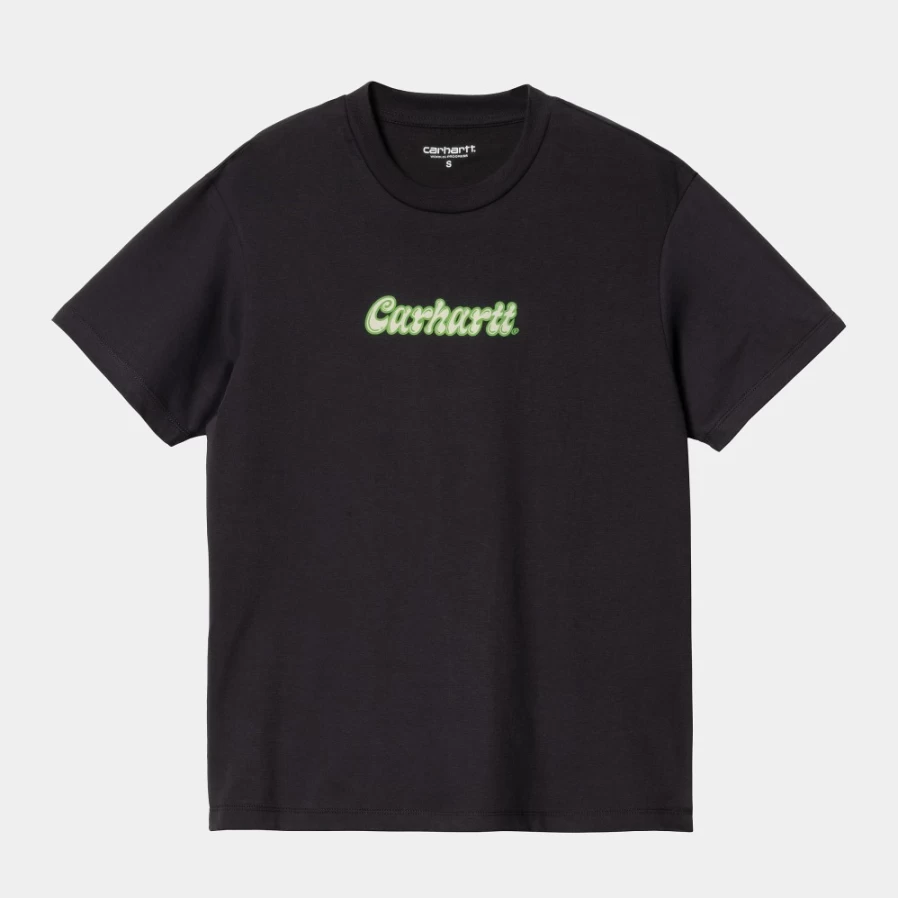 Carhartt WIP Women's Black Liquid Script Short Sleeve T-Shirt